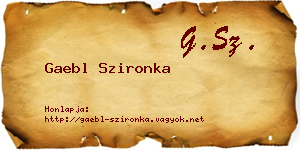 Gaebl Szironka névjegykártya
