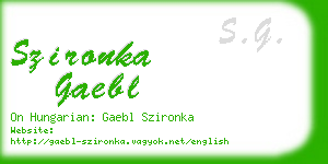 szironka gaebl business card